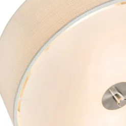 QAZQA Deckenleuchten|Wohnzimmerlampen*Ländliche Deckenleuchte Creme 30 cm - Drum Jute