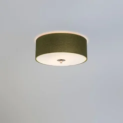 QAZQA Deckenleuchten|Wohnzimmerlampen*Ländliche Deckenleuchte grün 30 cm - Drum Jute