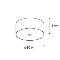 QAZQA Deckenleuchten|Wohnzimmerlampen*Ländliche Deckenleuchte grün 30 cm - Drum Jute