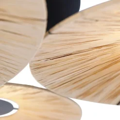 QAZQA Schlafzimmerlampen|Esszimmerlampen*Ländliche Deckenleuchte schwarz mit Seil 3-flammig – Leia