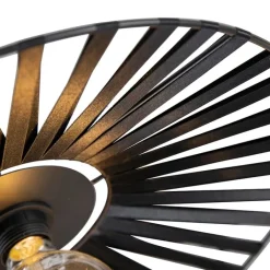 QAZQA Deckenleuchten|Wohnzimmerlampen*Ländliche Deckenleuchte schwarz 3-flammig - Leia