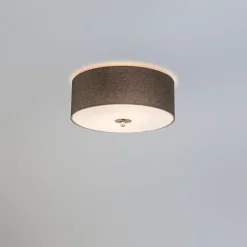 QAZQA Deckenleuchten|Wohnzimmerlampen*Ländliche Deckenleuchte taupe 30 cm - Drum Jute