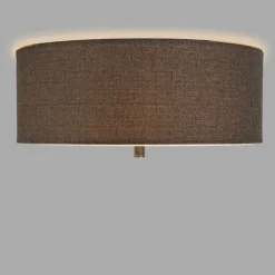 QAZQA Deckenleuchten|Wohnzimmerlampen*Ländliche Deckenleuchte taupe 30 cm - Drum Jute