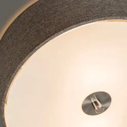 QAZQA Deckenleuchten|Wohnzimmerlampen*Ländliche Deckenleuchte taupe 30 cm - Drum Jute