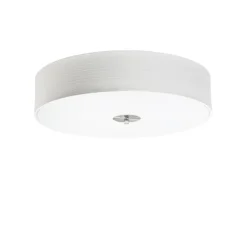 QAZQA Deckenleuchten|Wohnzimmerlampen*Ländliche Deckenleuchte weiß 50 cm - Drum Jute