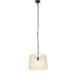 QAZQA Gartenbeleuchtung|Pendelleuchten Außen*Ländliche Hängelampe für den Außenbereich, Rattan, 40 cm – Calamus