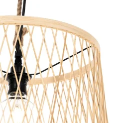 QAZQA Gartenbeleuchtung|Pendelleuchten Außen*Ländliche Hängelampe für den Außenbereich, Rattan, 40 cm – Calamus