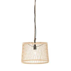 QAZQA Gartenbeleuchtung|Pendelleuchten Außen*Ländliche Hängelampe für den Außenbereich, Rattan, 40 cm – Calamus