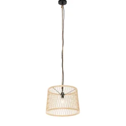 QAZQA Gartenbeleuchtung|Pendelleuchten Außen*Ländliche Hängelampe für den Außenbereich, Rattan, 40 cm – Calamus