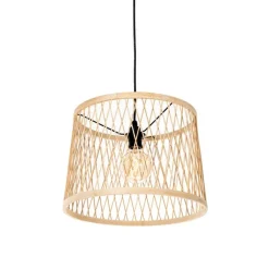 QAZQA Gartenbeleuchtung|Pendelleuchten Außen*Ländliche Hängelampe für den Außenbereich, Rattan, 3-flammig – Calamus