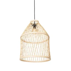 QAZQA Gartenbeleuchtung|Pendelleuchten Außen*Ländliche Hängelampe für den Außenbereich, Rattan, 3-flammig – Calamus
