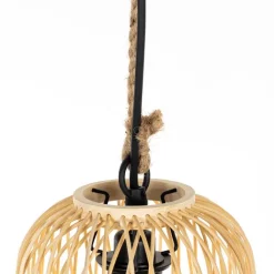 QAZQA Gartenbeleuchtung|Pendelleuchten Außen*Ländliche Hängelampe für den Außenbereich, Rattan, 25 cm – Calamus