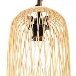 QAZQA Gartenbeleuchtung|Pendelleuchten Außen*Ländliche Hängelampe für den Außenbereich, Rattan, 25 cm – Calamus