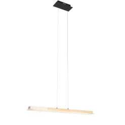 QAZQA Led-Pendelleuchten|Pendelleuchten*Ländliche Hängelampe Holz inkl. LED mit Touchdimmer - Platin