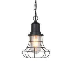 QAZQA Gartenbeleuchtung|Pendelleuchten Außen*Ländliche Hängelampe im Freien schwarz - Moreno