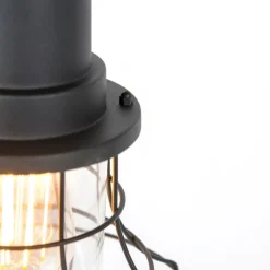 QAZQA Gartenbeleuchtung|Pendelleuchten Außen*Ländliche Hängelampe im Freien schwarz - Moreno