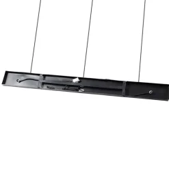 QAZQA Pendelleuchten|Wohnzimmerlampen*Ländliche Hängelampe schwarz länglich 3-flammig - Canna