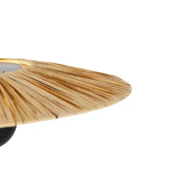 QAZQA Pendelleuchten|Wohnzimmerlampen*Ländliche Hängelampe schwarz mit Seil 45 cm - Leia