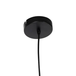 QAZQA Pendelleuchten|Wohnzimmerlampen*Ländliche Hängelampe schwarz mit Seil 45 cm - Leia