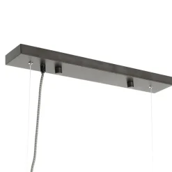 QAZQA Pendelleuchten|Wohnzimmerlampen*Ländliche Hängelampe schwarz mit Holz 8 Lichter - Jelle