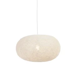 QAZQA Pendelleuchten|Wohnzimmerlampen*Ländliche Hängelampe weiß 50 cm - Corda Flat