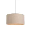 QAZQA Pendelleuchten|Wohnzimmerlampen*Ländliche Hängelampe weiß mit hellgrauem Baumwollschirm 50 cm - Combi