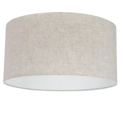 QAZQA Pendelleuchten|Wohnzimmerlampen*Ländliche Hängelampe weiß mit hellgrauem Baumwollschirm 50 cm - Combi