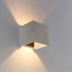 QAZQA Schlafzimmerlampen|Küchenlampen*Ländliche quadratische Wandleuchte aus Beton - Alban