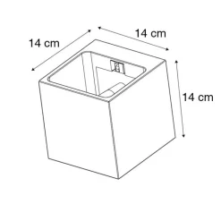 QAZQA Schlafzimmerlampen|Küchenlampen*Ländliche quadratische Wandleuchte aus Beton - Alban
