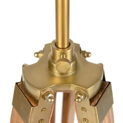 QAZQA Schlafzimmerlampen|Küchenlampen*Ländliche Stehlampe aus Dreibeinholz mit antikem Messing – Cortin