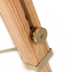 QAZQA Schlafzimmerlampen|Küchenlampen*Ländliche Stehlampe aus Dreibeinholz mit antikem Messing – Cortin