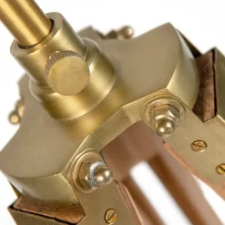 QAZQA Schlafzimmerlampen|Küchenlampen*Ländliche Stehlampe aus Dreibeinholz mit antikem Messing – Cortin