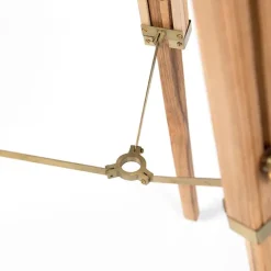 QAZQA Schlafzimmerlampen|Küchenlampen*Ländliche Stehlampe aus Dreibeinholz mit antikem Messing – Cortin