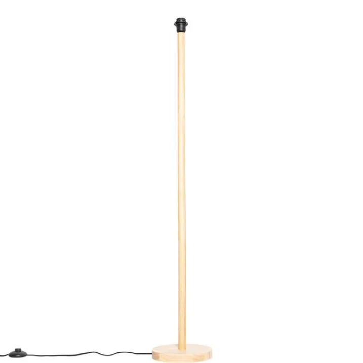 QAZQA Leuchten Ohne Schirm|Stehlampen*Ländliche Stehlampe aus Holz ohne Schirm - Mels