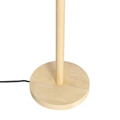 QAZQA Küchenlampen|Stehlampen*Ländliche Stehlampe Holz mit Leinenschirm beige 32 cm - Mels