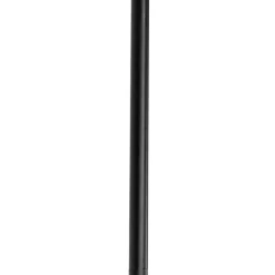 QAZQA Stehlampen|Esszimmerlampen*Ländliche Stehlampe schwarz mit Rattan - Sam