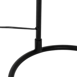 QAZQA Stehlampen|Esszimmerlampen*Ländliche Stehlampe schwarz mit Rattan - Sam