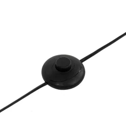 QAZQA Stehlampen|Esszimmerlampen*Ländliche Stehlampe schwarz mit Rattan - Sam