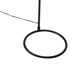 QAZQA Stehlampen|Esszimmerlampen*Ländliche Stehlampe schwarz mit Rattan - Sam