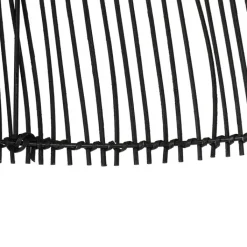 QAZQA Stehlampen|Esszimmerlampen*Ländliche Stehlampe schwarz mit Rattan - Sam