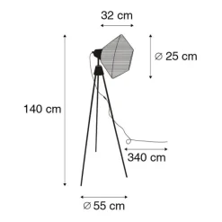 QAZQA Stehlampen|Wohnzimmerlampen*Ländliche Stehlampe Stativseil - Jenthe
