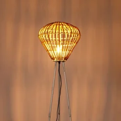 QAZQA Stehlampen|Wohnzimmerlampen*Ländliche Stehlampe Stativ Bambus mit Weiß - Canna Diamond