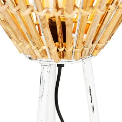 QAZQA Stehlampen|Wohnzimmerlampen*Ländliche Stehlampe Stativ Bambus mit Weiß - Canna Diamond