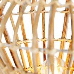 QAZQA Stehlampen|Wohnzimmerlampen*Ländliche Stehlampe Stativ Bambus mit Weiß - Canna Diamond