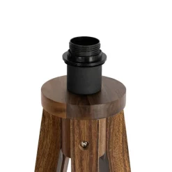 QAZQA Leuchten Ohne Schirm|Stehlampen*Ländliche Stehlampenstativ aus Walnussholz - Tripod Classic