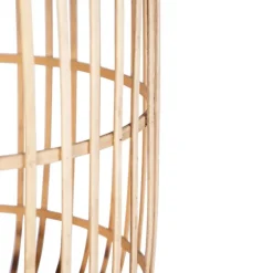 QAZQA Stehlampen|Esszimmerlampen*Ländliche Stehleuchte schwarz mit Rattan - Manila