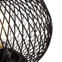 QAZQA Gartenbeleuchtung|Tischlampe Außen*Ländliche Tischlampe für den Außenbereich aus schwarzem Rattan – Calamus