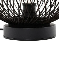 QAZQA Gartenbeleuchtung|Tischlampe Außen*Ländliche Tischlampe für den Außenbereich aus schwarzem Rattan – Calamus