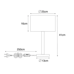 QAZQA Tischlampen|Wohnzimmerlampen*Ländliche Tischlampe Holz mit Leinenschirm beige 25 cm - Mels