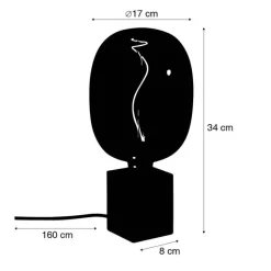 QAZQA Tischlampen|Wohnzimmerlampen*Ländliche Tischleuchte Holz natur inkl. LED G170 - Bloc